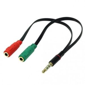 Cabo Adaptador P3 Femea para 2 P2 Macho Verde ZJT-3.5B-1