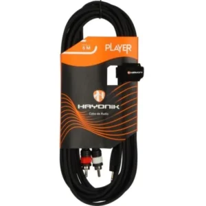Cabo de Áudio P2 X Rca 5m Hayonik Preto