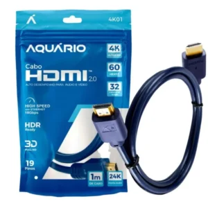 Cabo HDMI 1m 2.0 4k Ultra HD 19 Pinos Aquario 4k01