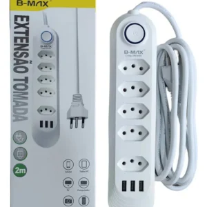 Extensao 6 Tomadas Bivolt 10A 1m Jetcon EX6FL