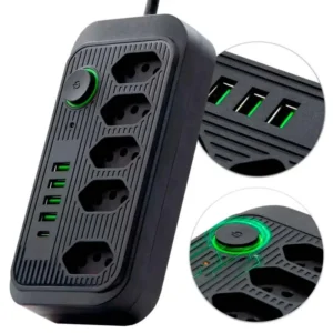 Regua 6 Tomadas+3 USB-A+3 Usb-c Bivolt 10A 2m Starmega ST-1008-A