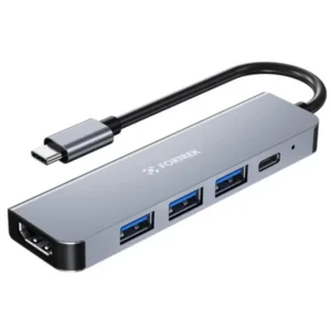 Hub Adaptador Usb-c 5 Portas HDMI + Usb-c + 3 Usb-a Fortrek DC53