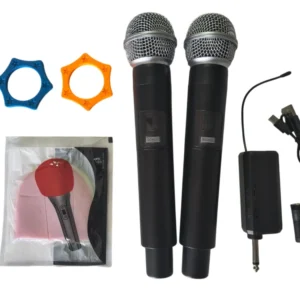 Microfone Duplo Profissional sem Fio 50mt Uhf Peining PEI-E1