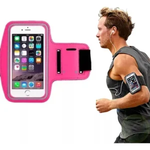 Braçadeira Esportiva Rosa Lycra para Celular Kingo Xl