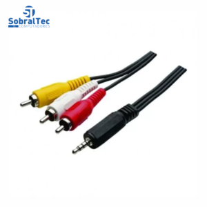Cabo Auxiliar P3 X 3rca Ponta Dourada 2m It-blue LE-1001