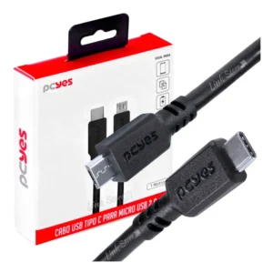 Cabo USB Tipo-c para Micro USB – 1m Preto – P3UCMBP-1