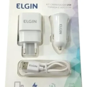 Carregador Kit Elgin Usb+tomada+veicular