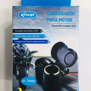 Carregador Moto USB e Acendedor Knup KN-572