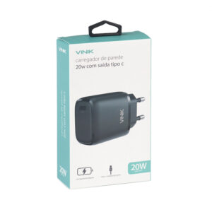 Carregador Saida Tipo C 20W Preto Vinik