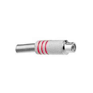 Plug Rca Femea com Mola Vermelho