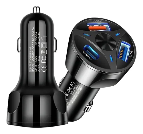 Carregador Veicular Turbo 2 Saidas 2 USB + Usb-c 55W MM-P055W