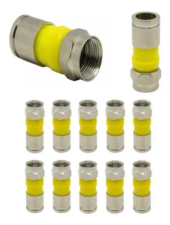 Conector Coaxial Cabo de Tv RG06 – Saco com 100un