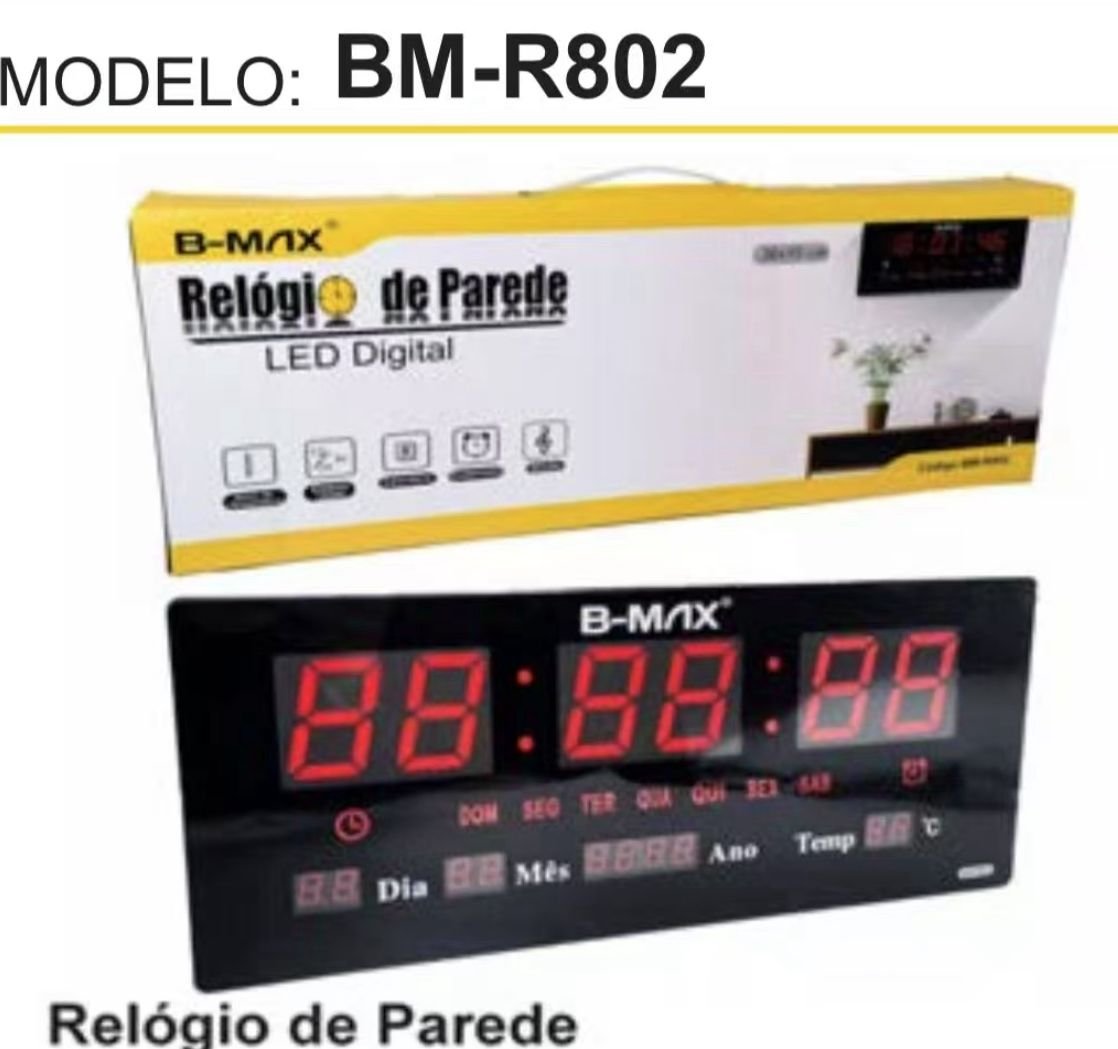 Relogio Despertador Digital de Mesa Bmax BM-R802